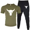 Camiseta de Manga Corta para Hombre y Pantalones Traje Casual Cuello Redondo Color Sólido Traje Deportivo Casual Venta Directa de Fábrica