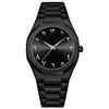 Reloj Resistente al Agua de Aleación Sin Logo Números Árabes Reloj de Pulsera para Hombre Reloj de Pulsera Transfronterizo Esfera Completamente Negra