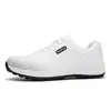 Nuevos zapatos de golf para hombre transfronterizos, impermeables, antideslizantes, con tacos fijos y correas, zapatillas deportivas casuales blancas transpirables
