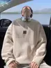 Moletom Casual Americano Estilo Simples Oversize Tendência Marca Estampada Gola Redonda Masculino Jovem Solto Versátil Top
