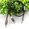 KIN-KY142 1-2 AV Línea de Audio Línea de Audio Línea de Auriculares 3.5mm a Doble RCA 2rca Línea de Audio