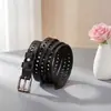 Cinto de Couro Casual Personalizado Sem Furos para Mulheres, Simples e Versátil Cinto Decorativo Coreano para Jeans, Cinto Feminino Vazado