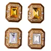 Pendientes Vintage de Azúcar Esmaltado Retro Palacio Lujo Ligero Pendientes Desgastados Artísticos Gama Alta Incrustados con Diamantes Pendientes Dulces de Gota