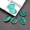 Piedra de Cristal de Vidrio Empalmado, Piedra Preciosa Verde Claro, Cabujón Ovalado en Forma de Huevo, Piedra Suelta para Incrustación de Joyería