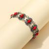 Pulsera bohemia étnica retro transfronteriza europea y americana de turquesa para mujer, personalidad, joyería tallada al por mayor