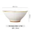Cubo de Cerámica Estilo Japonés de Lujo Ligero, Bol Jingdezhen Phnom Penh Hueso de China, Bol Doméstico para Arroz, Bol para Ramen, Bol para Fideos, Bol para Aderezo, Bol para Verduras