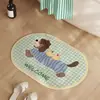 Alfombrilla absorbente de tierra de diatomeas dura de dibujos animados personalizada, alfombrilla de pie de secado rápido para baño, alfombrilla de pie antideslizante para entrada de baño y inodoro