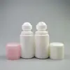 50 ml 60 ml Orvalho Corporal Perfumado Frasco com Esfera Roll-on Tampa de Cabeça Redonda Material PE Frasco de Óleo Essencial Plástico Cosmético Frasco com Esfera para Caminhar