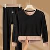 [Terciopelo de camello grueso] conjunto de ropa interior térmica de otoño e invierno de cuello medio alto para hombre y mujer, afelpado y grueso, resistente al frío, ropa de otoño, pantalones largos
