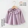 Top elegante de encaje para bebé niña para otoño, camiseta de bebé de moda para primavera y otoño, prenda exterior fresca para niños