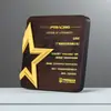 Tarjeta de autorización de madera maciza de fibra de carbono hecha medalla de madera de alta calidad placa de honor de distribuidor recuerdo para colgar en la pared