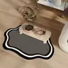 Tapete de Chão Novo de Lama de Diatomáceas de Forma Especial Simples para Animais de Estimação, Tapete de Alimentação à Prova de Salpicos e Resistente a Manchas, Antiderrapante e Fácil de Limpar