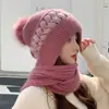 Conjunto de Gorro y Bufanda de Punto de Invierno para Mujer, Cálido y Versátil, Adecuado para Madres, a Prueba de Frío con Diseño de Protección para las Orejas
