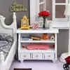 1:12 Casa de Muñecas Casa de Muñecas Mini Muebles Accesorios Micro Escena Madera Blanco Gabinete Bajo Gabinete de Toallas Gabinete Lateral