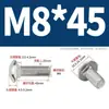 Tornillos de Carruaje de Acero Inoxidable 304, Tornillos de Máquina para Bastidor de Puente con Cabeza Semiredonda y Cuello Cuadrado M4M5M6M8