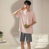 Comercio Exterior Transfronterizo Se Puede Usar Afuera Pantalones Cortos de Manga Corta Pijama para Hombre Verano Nuevo Moda Casual Ropa para el Hogar Conjunto de Dos Piezas
