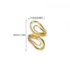 Anillo Popular de Diseño de Línea Geométrica Acero Inoxidable Chapado en Oro de 18 Quilates Simple Abierto Ajustable Anillo de Estilo Metálico para Mujeres