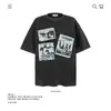Camiseta de Algodão Puro Pesado Estampada com Personagem Retro Americano Manga Curta para Homens e Mulheres Marca Moderna Solta Exportação Transfronteiriça Venda por Atacado