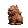 Sândalo Laoshan com Suporte Kirin Esculpido em Madeira Maciça Peça de Mão Ornamento Decorativo Besta Auspiciosa Pet de Chá Artesanato para Casa Brinquedo