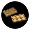 Cajas de embalaje desechables para galletas, pasteles y pasteles de luna, con 6 compartimentos, bandejas de grado alimenticio y empaque de blíster transparente