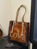 Bolsa de Ombro Grande Transfronteiriça, Bolsa Feminina Fashion, Nova Tendência Versátil de Verão 2025, Bolsa Tote de Grande Capacidade, Bolsa Transparente