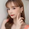 Pendientes elegantes con forma de oso de amor y aguja de plata S925, nuevos pendientes japoneses y coreanos sin agujeros para las orejas, joyería para niñas.