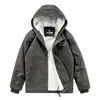 1883 Chaqueta Gruesa de Algodón con Forro Polar de Invierno para Hombre, Holgada, Talla Grande, Chaqueta de Lana de Cordero para Hombre, Chaqueta de Algodón