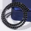 Transmissão ao Vivo Internacional Apresentando Aço Inoxidável Dourado Preto 316L com Moissanita Preta Vvs 4/5mm Corrente Tennis Joias Europeias e Americanas