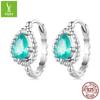 Pendientes de plata Ziyun originales con forma de gota de rocío en color verde menta, elegantes pendientes de plata de ley s925 para mujer.