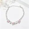 Pulsera Elegante de Estrella Hueca Dulce y Brillante Estilo Coreano para Mujer, Versátil Exquisita de Nicho con Circonitas Rosas