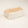 Hisopos de Madera Sanitarios Pequeños Empaquetados, Hisopos de Maquillaje Desechables de Doble Punta, 30 Paquetes de Hisopos Sanitarios de Limpieza de Belleza al por Mayor