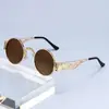 Novos Óculos de Sol Punk de Perna Larga de Metal com Dragão e Fênix Vazados para Homens e Mulheres Personalidade Europeia e Americana Hip Hop Street Óculos de Sol Atacado