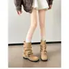Botas estilo páramo, botines con hebilla de cinturón para mujer, nueva colección de otoño, botines anchos de moda, botas Martin