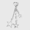 Y2K Moderno y Elegante de Alto Valor Cadena de Strass Plateado Lazo Hueco Estrella CCB Llavero Colgante de Bolso