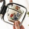 Juego de té portátil para acampar al aire libre, juego pequeño para preparar té, taza de té express del año del dragón, una olla, una taza