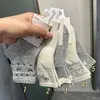 Meias Fair Isle para Bebês e Crianças Maiores, Tendência Princess Ins para Outono e Inverno, Meias Versáteis de Desenho Animado para Meninas, Cano Médio