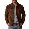 Estilo Amazon AliExpress Dropshipping Transfronteiriço Nova Jaqueta Casual Masculina Europeia e Americana Nova Jaqueta de Veludo Falso Camurçado