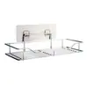 Estante de Almacenamiento Rectangular de Acero Inoxidable Estante de Almacenamiento de Pared para Cocina Baño Estante de Almacenamiento de Pared para Cocina sin Perforaciones