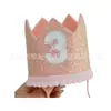 Decoración para Fiesta Infantil Sombreros Digitales, Coronas, Sombreros de Cumpleaños, Primer Cumpleaños del Bebé y Banquete de los 100 Días Adornos para la Cabeza con Purpurina, Accesorios para Fotos
