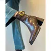 Botines Chuyuji de Punta Cuadrada con Tacón Grueso para Mujer 2026 Otoño/Invierno Nuevos Botines Versátiles Ajustados Botas Elegantes de Tacón Alto Martin