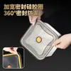 Caja Sellada de Acero Inoxidable, Caja para Conservar Frescura con Tapa, Apta para Microondas, Lonchera para Frutas, Lonchera con Compartimento Especial para Congelador