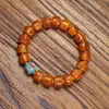 Pulsera de Dados Tallados en Hueso de Yak del Tíbet, Pulsera de Hueso de Yak de Círculo Único, Abalorios Budistas para Sostener en la Mano, Estilo para Hombres y Mujeres, Pulsera de Estilo Étnico