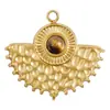Pingente de Concha Natural em Forma de Leque Retrô Europeu e Americano, Aço Inoxidável Banhado a Ouro 18K Textura Martelada Design de Nicho Pingente de Colar Joia