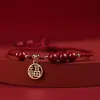 Pulsera de Cinabrio Marca Good Luck Ins Cuerda de Mano Tejida a Mano Antigua Regalo de Joyería para Mujeres Amigos Mejores Pareja