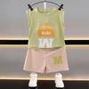 Vestido de Verano para Niños Traje de Niño Verano Niños Deportes Chaleco sin Mangas Ropa Exterior Shorts Dos Piezas Nuevo
