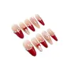 Uñas Portátiles Hechas a Mano Ankora Rojo Año Nuevo Ojo de Gato Rojo Francés Manicura Temperamento Lunares Blanqueamiento Avanzado Destello