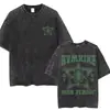 Camiseta Lavada Retro Eddie Munson Camiseta de Monstruo Demogorgon Caníbal Camiseta Oversize para Hombre