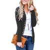 Cardigan Top de Venda Quente Europeu e Americano Amazon Primavera Exportação Desejo Cor Sólida V-Neck Manga Longa Botão