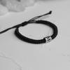 Pulsera Retro con Patrón Ping An para Hombre, Pulsera de Moda para Hombre Estilo Frío ins, Pulsera Versátil para Hombre, Distintiva Correa de Mano Tejida a Mano de Doble Anillo