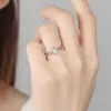 Diseño de Nicho Anillos de Boda que Hacen Palpitar el Corazón Anillos Abiertos Sencillos para Parejas Joyería Conmemorativa para Hombres y Mujeres